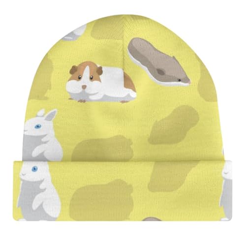 Funny Cute Animal Guinea Pig Kids Beanie Hat for for Girls Boys Children Cap Winter Knitted Chemo Cancer Headwear Accessories Gifts Decoration Black4