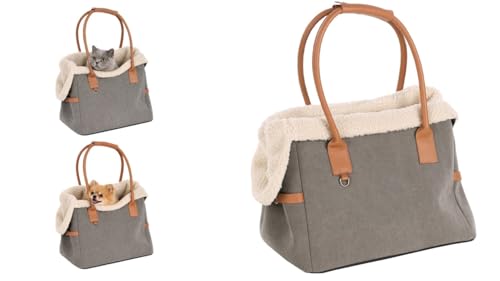 Hundetasche - Tragetasche Kuzco Braun – 40x25x29cm – Polyester – herausnehmbare Fütterung – Abnehmbarer Boden – Standfüße – Sicherheitsleine – Tragegriffe