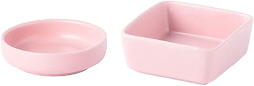 Miniatura 9 de Juego de 2 soportes de clip de cerámica redondos y cuadrados, kit de dispensador de clips de papel lindos blancos y platos para organizador de