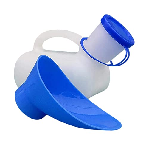 ユニ器、1000ml ポータブル器 男女兼用 旅行用器 蓋と漏斗付きトイレキット 高齢の子供や患者用 キャンプ アウトドア 旅行用