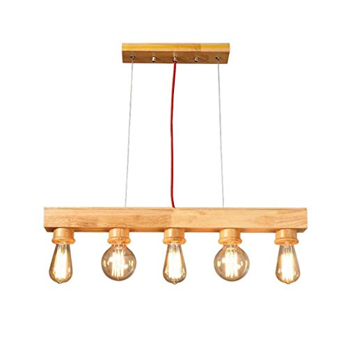 Lampes suspendues lustre en bois créatif pour comptoir de bar