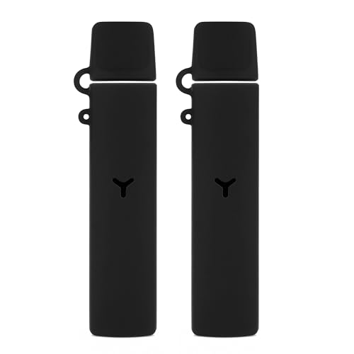 Linkidea 2 Pack Silicone E-Cigarette Protective Case with Cover Compatible with YO-OZ II Sized Portable E-Cigarette Strap Accessories (Black)