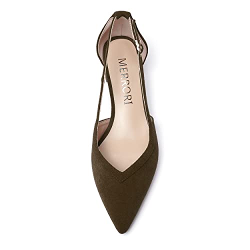 MERRORI Womens Office Slip On Block Solid Pointed Toe Casual Chunky Low Heel Pumps Shoes 1.5 Inch3