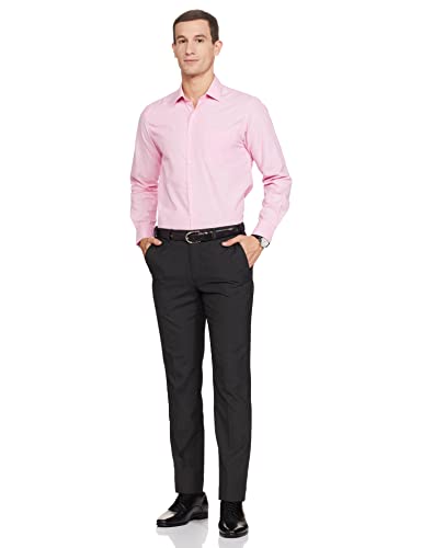 Image of Park Avenue Men Men's PLEATLESS Smart FIT Dark Grey Formal Trouser