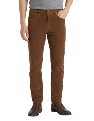 BlauerHafen Herren Cord Hose Casual Modern Regular Fit Stretch Baumwolle 5 Pocket Winter Herbst Business Freizeit Gerade Passform Große Größen W32W44 Cordhose Herren (32W / 32L Braun)