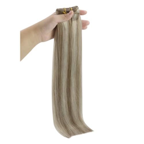 Image of Full Shine Sew In Hair Extensions Real Human Hair, 20 Inch 105G