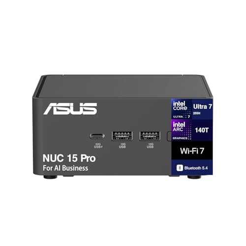 ASUS NUC 14 Pro Tall AI Mini Desktop (Intel NUC Pro�̑�֕i)(Intel Ultra 7-155H (Beats i7-1355U)�AIntel Arc�A16GB DDR5�A512GB SSD�A2 Thu