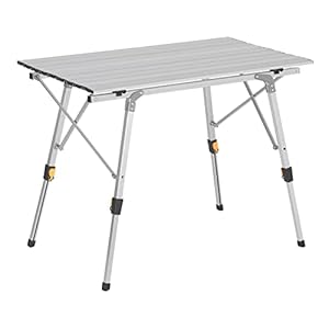 WOLTU Table de Camping Pliante en Aluminium,Table de Voyage réglable en Hauteur