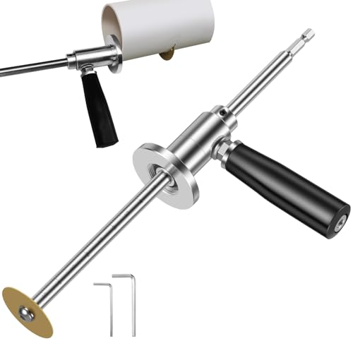 Inside Pipe Cutter for PVC Pipe, Stainless Steel Plumbing Inside Cutte Tools, Portable PVC Cutter with Scale, with Adjustable Depth Gauge, Drill Attachment for Water Pipes Plumbing
