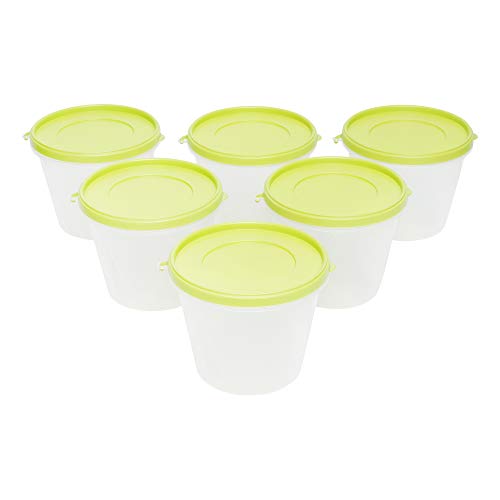 Image of Cutting EDGE Nesterware 1000ml Stackable Food Container (Set of 6, Green) | BPA-free plastic, stackable design, leak-proof, kitchen storage, pantry, fridge, meal prep, reusable, travel use