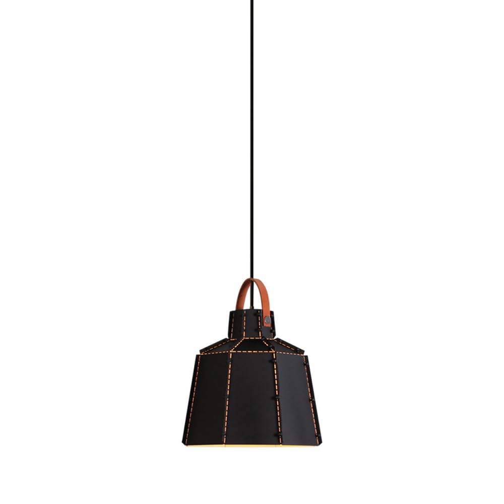 STUIJKVSZ Vintage Barn Pendant Light - Industrial E27 Hanging Lamp, Retro Loft Ceiling Fixture, Nordic Farmhouse Chaner for Restaurant & Island Lighting (Black Color A)