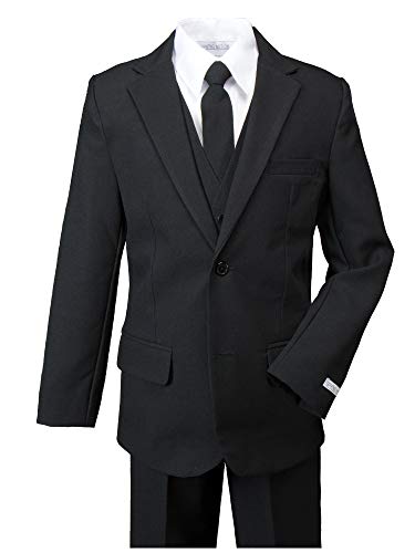 Spring Notion Big Boys' Modern Fit Black Suit Set 10 #TOP1