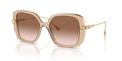 Swarovski SK6011 Sunglasses, Beige Transparent/Gradient Brown, 55 mm2