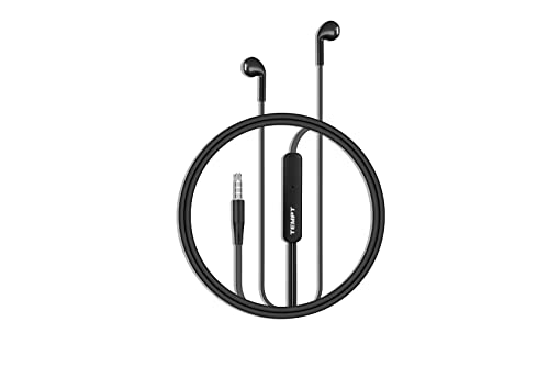 Image of TEMPT Zip X1 in Ear Wired Earphones with Mic, 3.5mm Audio Jack, Enhanced bass, 13.6mm Drivers for Stereo Audio, Clear-Sound Quality, Snug Fit, 1.2m Tangle- Free Cable, Phone /Tablet Compatible (Black)