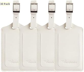 Travelambo Luggage Tags for Suitcases PU Leather Travel Tags Bag Tags Privacy Protection Travel Essentials
