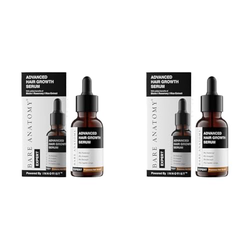 Bare Anatomy Advanced Hair Growth Serum | 3% Redensyl + 4% Anagain + 3% Baicapil + 1% Capilia Longa, Rosemary, Biotin & Rice Extract | Hair growth & Hair fall control serum for Women & Men | 30mL