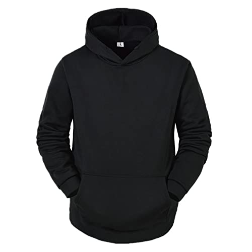 Ymosrh Men's Sweatshirt Hoodies Pullover Long Sleeve Cozy Sport Outwear Solid Color Hoodie With Pockets Sweatshirt, L-3XL3