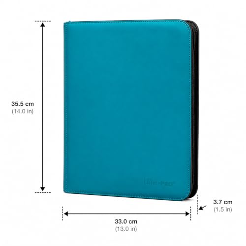 Image of Ultra PRO - Vivid 9-Pocket Zippered PRO-Binder: (Teal) - Protect Up to 360 Collectible Trading Cards, Sports Cards or Valuable Gaming Cards, Ultimate card Protection
