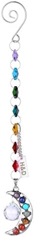 H&D HYALINE & DORA Half-Moon Chakra Suncatcher Crystal Prisms Handmade Pendulum Pendants 20mm