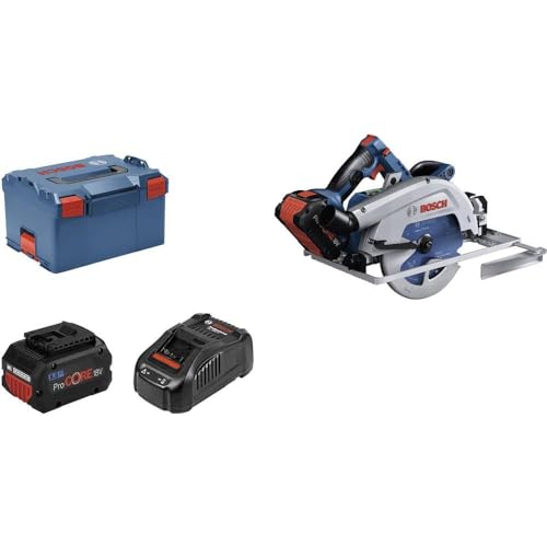 Bosch Professional scie circulaire sans-fil BITURBO GKS 18V-68 GC (compatible rails de guidage, avec 2 batteries ProCORE 5.5 Ah + chargeur, module connectivité, 1 lame, butée parallèle, L-BOXX 238)