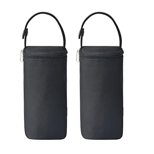 Bellotte Insulated Baby Bottle Bags (2 Pack) - Travel Carrier, Holder,Tote,Portable Breastmilk Storage (Black)