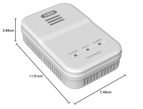 ABUS Gasmelder GWM100ME für Gasthermen - Erdgas (Methan) / Stadtgas - Alarmlautstärke 85 dB - weiß - 81443