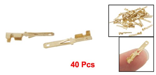 Uxcell 2.8Mm Wiring Connectors Male Spade Crimp Terminals 40Pcs Gold Tone #TOP1