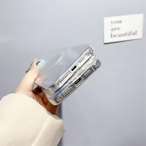 Coque iPhone 15 Pro Silver Phantom luxe magnétique en placage élégant