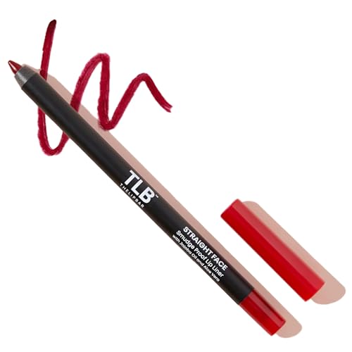 The Lip Bar - Lip Liner, Straight Face (Deep Red) - High Pigment & Super Creamy - Smudge Proof & Water Resistant - Jojoba Oil, Aloe Vera, Coconut Oil, & Vitamin E - Vegan & Cruelty Free - .042 oz