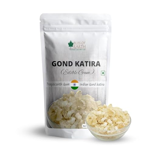 Bliss of Earth Gond Katira 100gm, Pure Organic Edible Gum Tragacanth Gum Gond for Laddu Making & Sweets