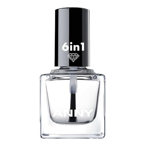ANNY 6in1 Klarlack - Klarlack mit sechs Eigenschaften - Ridge Filler, Nail Strengthener, Base Coat, Top Coat, High Gloss, Quick Dry -, 15 ml ANNY 6in1 Klarlack - Klarlack mit sechs Eigenschaften - Ridge Filler, Nail Strengthener, Base Coat, Top Coat, High Gloss, Quick Dry -, 15 ml