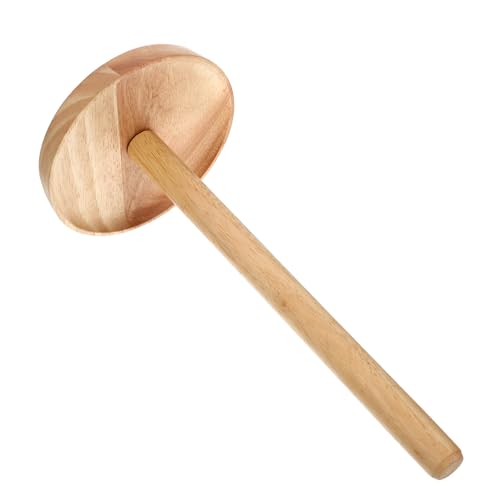 TOVINANNA Soporte para Rollo de Papel Higiénico de Madera Maciza Base Antideslizante Paño de Limpieza Color Madera Clara de Caucho Diseño Vertical para Baño y Hogar 1 Unidad