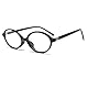 LIGOES Kleine ovale Brillenrahmen TR90 Bürobrille Retro Vintage koreanischer Stil Prescription Eyewears (black with clear)