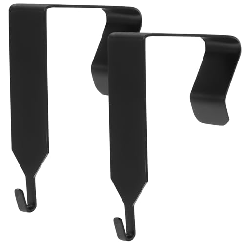 VILLFUL 2pcs Door Hanger Organizer Door Hook Rack Iron Black Over Door Hanger Clothes Hook