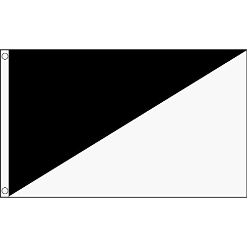 AZ FLAG Black and White Diagonally Divided Flag 2' x 3' Race Officer