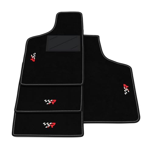 Alfombrillas Alfa Romeo Alfa Sud a medida con moqueta negra y bordado R Racing para coche