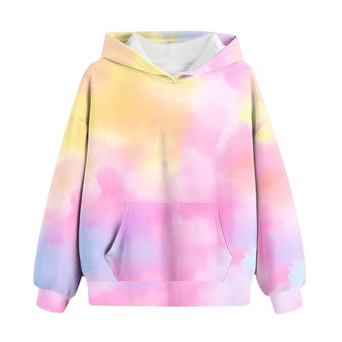 Cute Hoodies for Girls Tie Dye Oversized Pullover Sweatshirts Long Sleeve Trendy Shirts Preppy Clothes 2-14 Years2