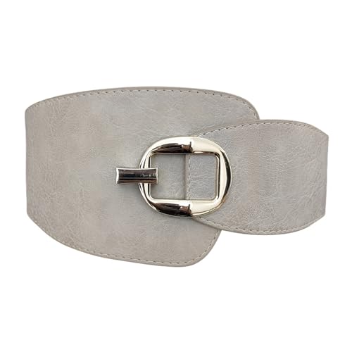 Kummerbund Plus Size Big Stretch Cummerbunds Taille Großer elastischer Bund Designergürtel for Frauen Drehende Schnalle Kleid Korsett Braun(Khaki Belt)