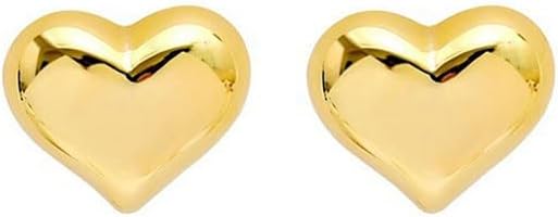 ONLYJUMP 14K Gold Plated Chunky Heart Statement Earrings for Women Trendy Puffy Heart Teardrop Dangle Stud Earrings Minimalist Geometric Heart Earrings