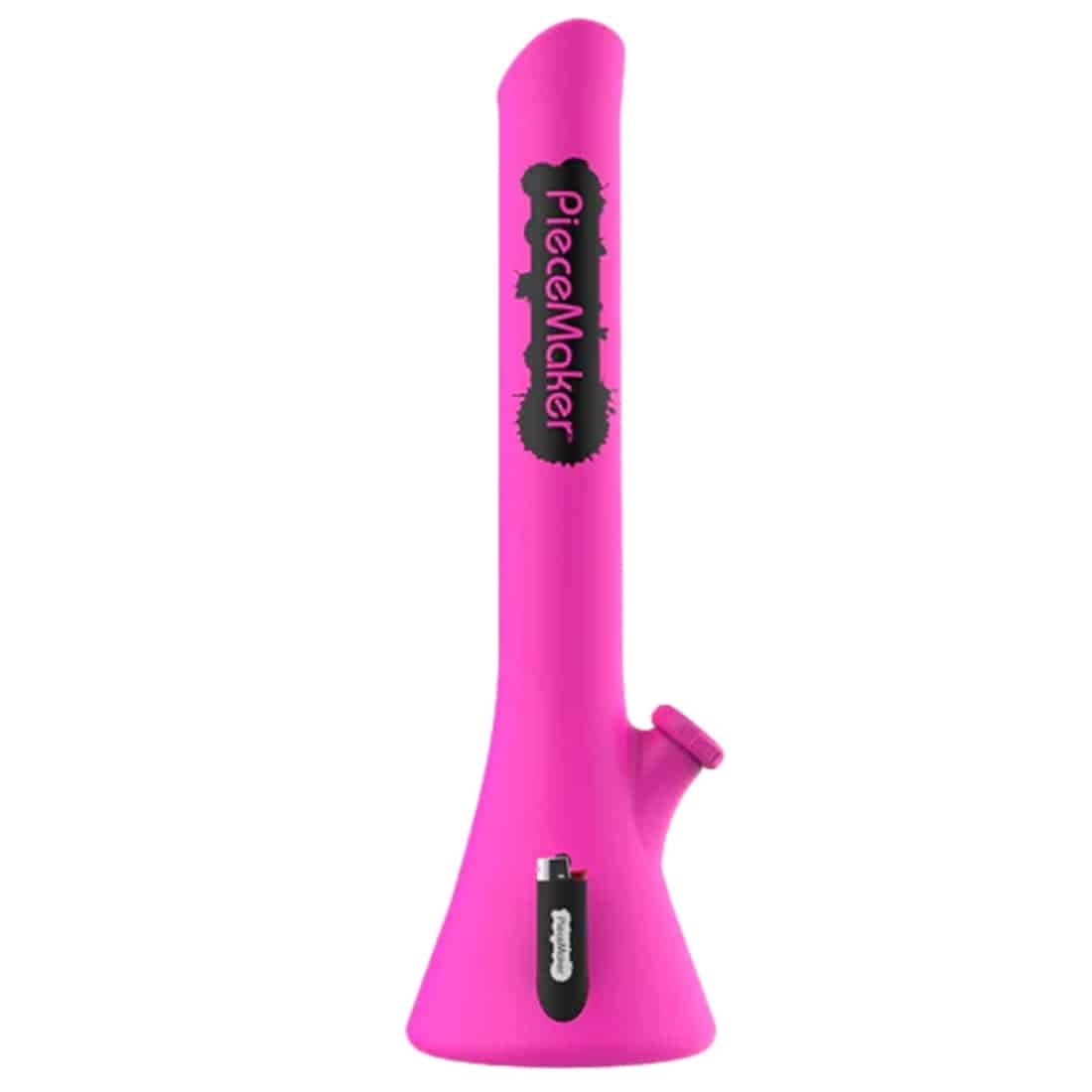 PieceMaker Percolator Bong 55 cm Neon-Pink Silikonbong NS 14/19 Mushroom-Perkolator Lebensmittelechtem Silikon Ø 160/66mm