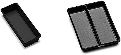 madesmart 9x3 Carbon Collection Bin + madesmart 2-Compartment Utensil Tray, Multi-Purpose Storage Organizer, Soft-Grip Lining, Non-Slip Feet & BPA-Free image 2