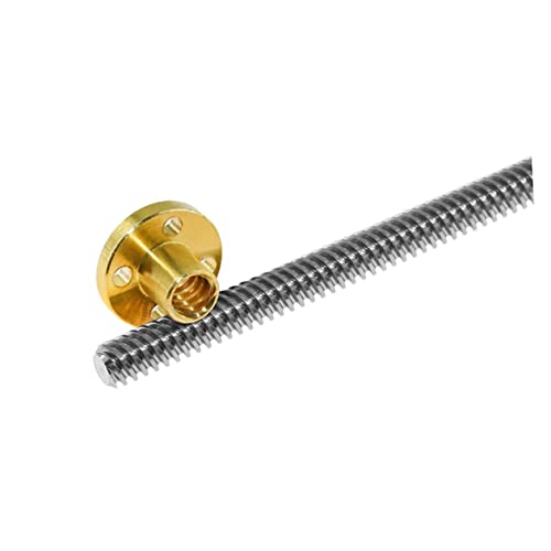 COSMEVIVI Lead Screw with Nut 3D Printer Screw T8 Lead Screw Stepper Motor Lead Screw 3D Printer Reprap Parts Threaded Rod Pitch Screw Nut for Stepper 3D Printer Anti Backlash Nut Hand Screw