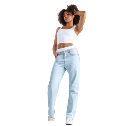 florence by mills Womens Boyfriend Jean Light Wash 10