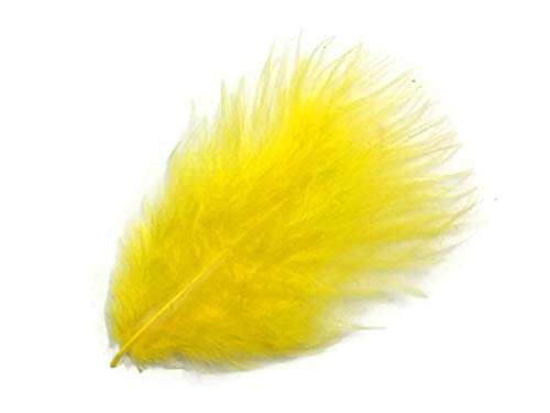 1 Pack - Yellow Turkey Marabou Short Down Fluff Loose Feathers 0.10 Oz. Fan Doll Fishing Supplier | Moonlight Feather