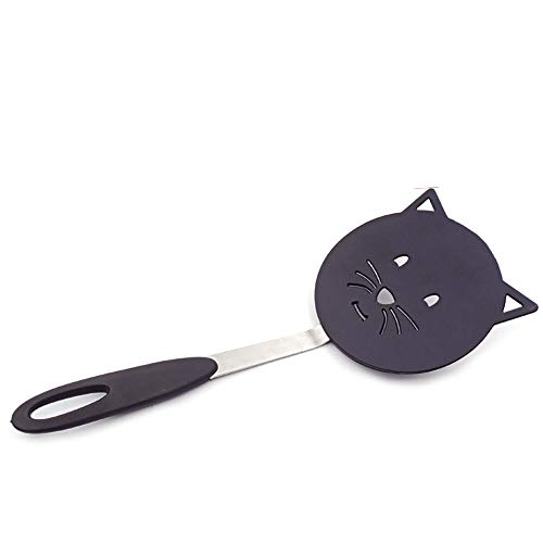 LIXIATIAN Nylon Nonstick Cooking Spatula Long Handle Cat Shape Cookware Shovel Slotted Spatula Turner for Fish Pancake Egg