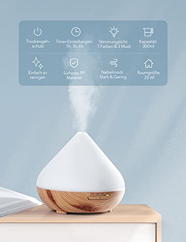 Aroma Diffuser 300ml Geschenke für Mama Ultraschall Luftbefeuchter Diffuser Aromatherapie Düfte Luftbefeuchter für… - Image 5