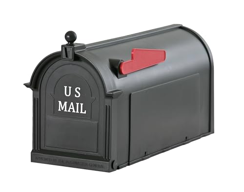 Postal Pro The Ambrose Mailbox Durable Plastic Easy to Install Flag Included Black