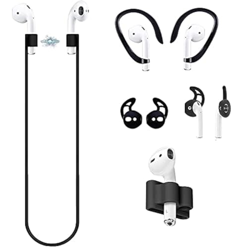 Loirtlluy 4C1 h~ANZT[ AirpodsXgbv CR[h C[tbN Jo[ Airpods1 & 2 AirpodsEHb`ohz_[ Blac