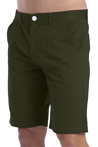 Mens Slim Fit Chino Short Perfect Classic Fit Flat-Front Summer Beach Twill Chino Golf Half Pants 30-40