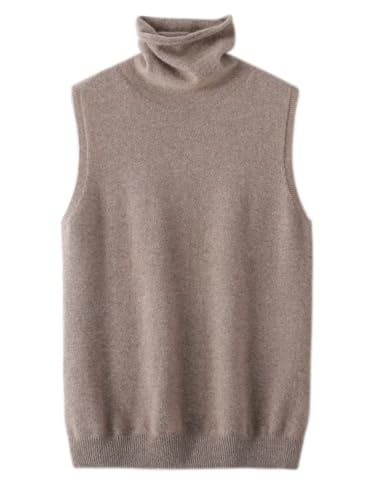 Women Autumn Winter Sleeveless Turtleneck Pullover Vest Merino Wool Sweater Basic Soft Knitted Waistcoat Top3